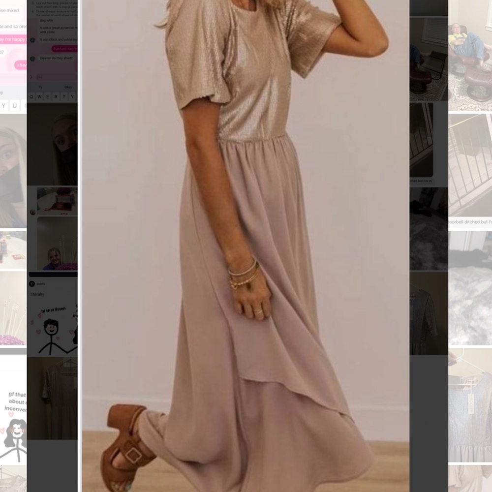 Brand new Roolee Size-L champagne color dress